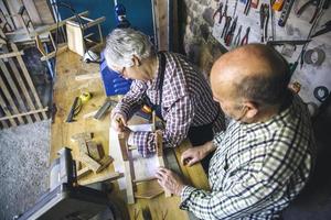 Senior couple in a carpentry photo