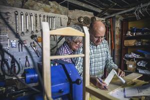 Senior couple in a carpentry photo