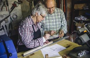 Senior couple in a carpentry photo