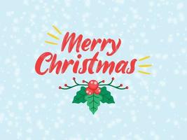 Merry Christmas On Snow Background vector