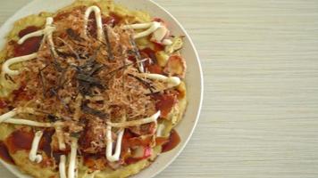 okonomiyaki - pizza traditionnelle japonaise video