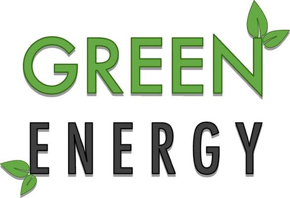 A green energy sign banner