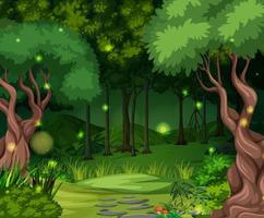 Enchanted forest landscape background vector