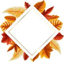 Square frame with autumn foliage vector