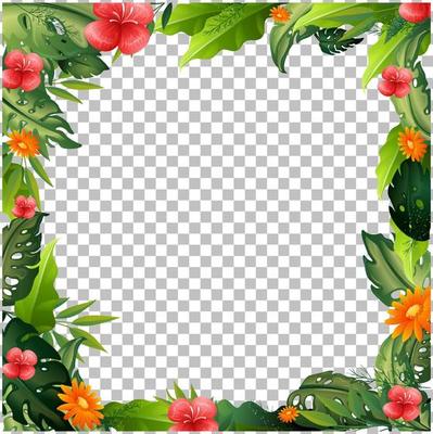 Nature plants frame grid background