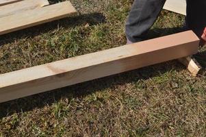 producción de madera aserrada para estructuras de madera foto
