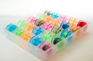 bright color sewing spools photo