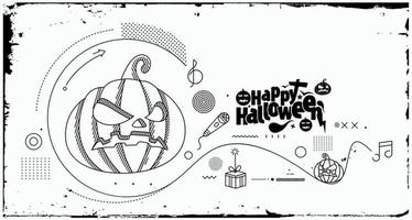 Happy Halloween Abstract Party Banner or Poster. vector