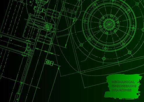 bosquejo. Ilustración de ingeniería vectorial. sistemas de diseño asistido por computadora vector