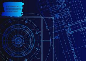 Sketch. Vector engineering illustration. Computer aided design systems