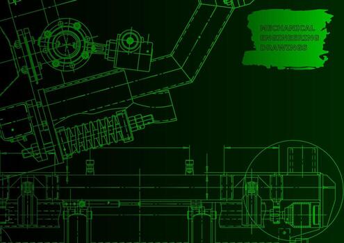 Machine-building industry. Computer aided design systems vector
