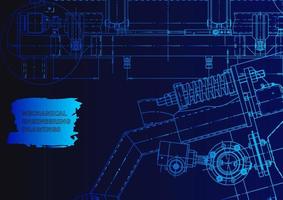 Sketch. Vector engineering illustration. Computer aided design systems