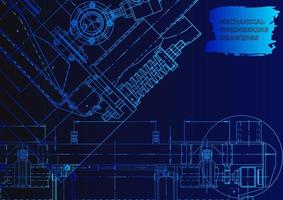 Sketch. Vector engineering illustration. Computer aided design systems