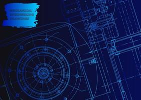 bosquejo. Ilustración de ingeniería vectorial. sistemas de diseño asistido por computadora vector