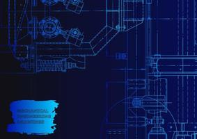 Sketch. Vector engineering illustration. Computer aided design systems