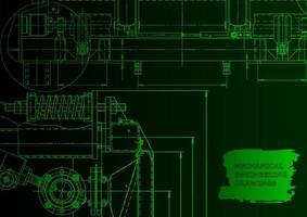 Sketch. Vector engineering illustration. Computer aided design systems