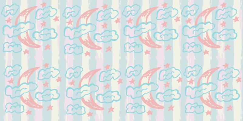 Seamless original pattern. Vector abstract hand drawing with stripes and brushes