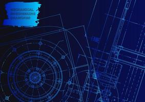 bosquejo. Ilustración de ingeniería vectorial. sistemas de diseño asistido por computadora vector