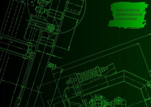 Computer aided design systems. Technical illustrations, background vector