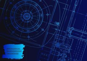 Sketch. Vector engineering illustration. Computer aided design systems