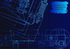 Sketch. Vector engineering illustration. Computer aided design systems