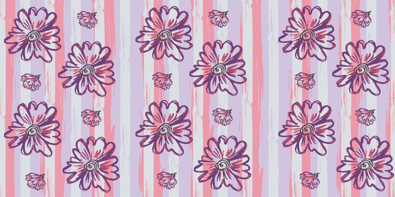 Seamless original pattern. Vector abstract hand drawing with stripes and brushes