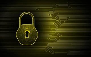 Closed Padlock on digital background, cyber security vector