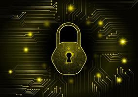 Closed Padlock on digital background, cyber security vector