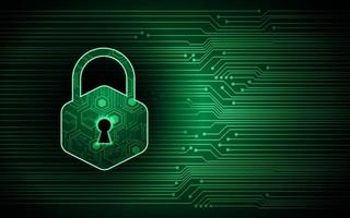 Closed Padlock on digital background, cyber security vector