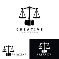 Lawyer or Justice law logo vector design, icon illustration