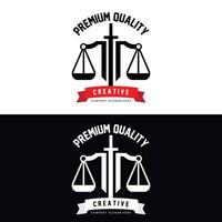Lawyer or Justice law logo vector design, icon illustration