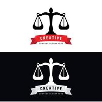 Lawyer or Justice law logo vector design, icon illustration