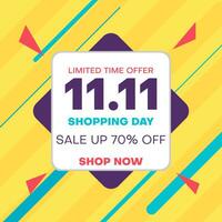 colorful 11.11 shopping sale banner  background for promotion in your business vector