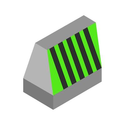 Isometric illustrated roadblock on white background