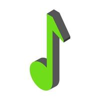 Isometric musical note on a white background vector