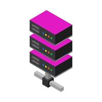 Isometric illustrated server on a white background vector