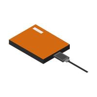 Isometric illustrated harddisk on a white background vector