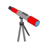 Isometric illustrated telescope on a white background vector
