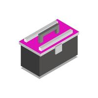 Caja de herramientas isométrica sobre fondo blanco. vector