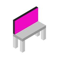 Isometric bench on a white background vector