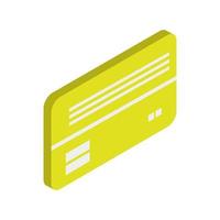 Isometric illustrated bank card on white background vector