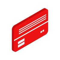 Isometric illustrated bank card on white background vector
