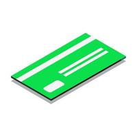 Isometric illustrated bank card on white background vector