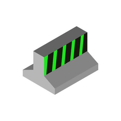 Isometric illustrated roadblock on white background