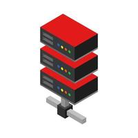 Isometric illustrated server on a white background vector