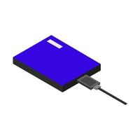 Isometric illustrated harddisk on a white background vector