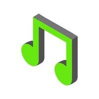 Isometric musical note on a white background vector