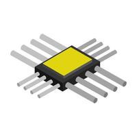 Isometric microchip on a white background vector