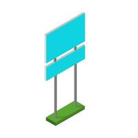 Isometric signboard on white background vector