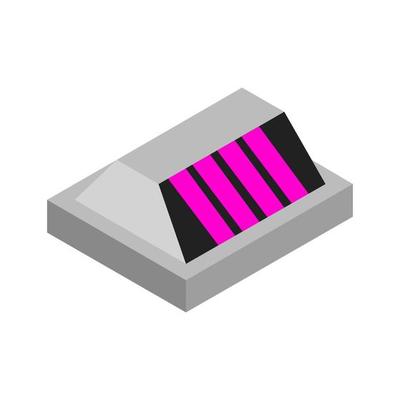 Isometric illustrated roadblock on white background